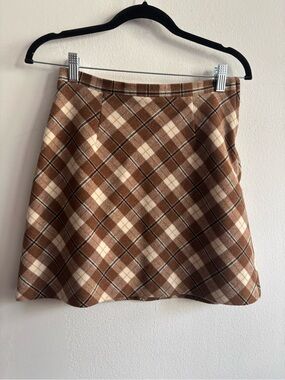 Dolce  Gabbana brown and cream plaid mini skirt